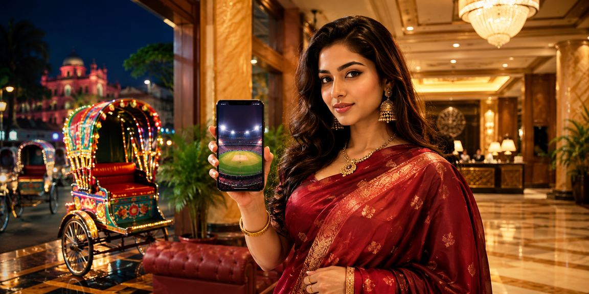 ঢাকায় রিকশার পাশে মোবাইলে স্পোর্টস বেটিং উপভোগ করছেন একজন ব্যবহারকারী
