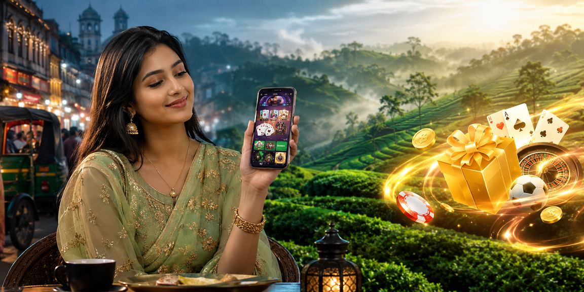 ময়মনসিংহের চা বাগানে মোবাইলে ক্যাসিনো উপভোগ করছেন একজন ব্যক্তি